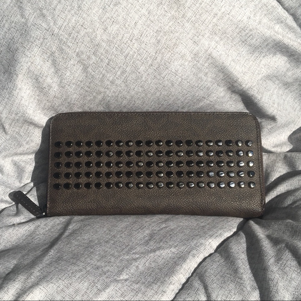 michael kors monogram studded wallet